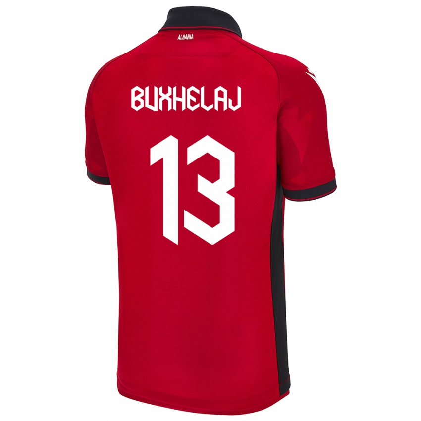 Kinderen Albanië Paulo Buxhelaj #13 Rood Thuisshirt Thuistenue 24-26 T-Shirt