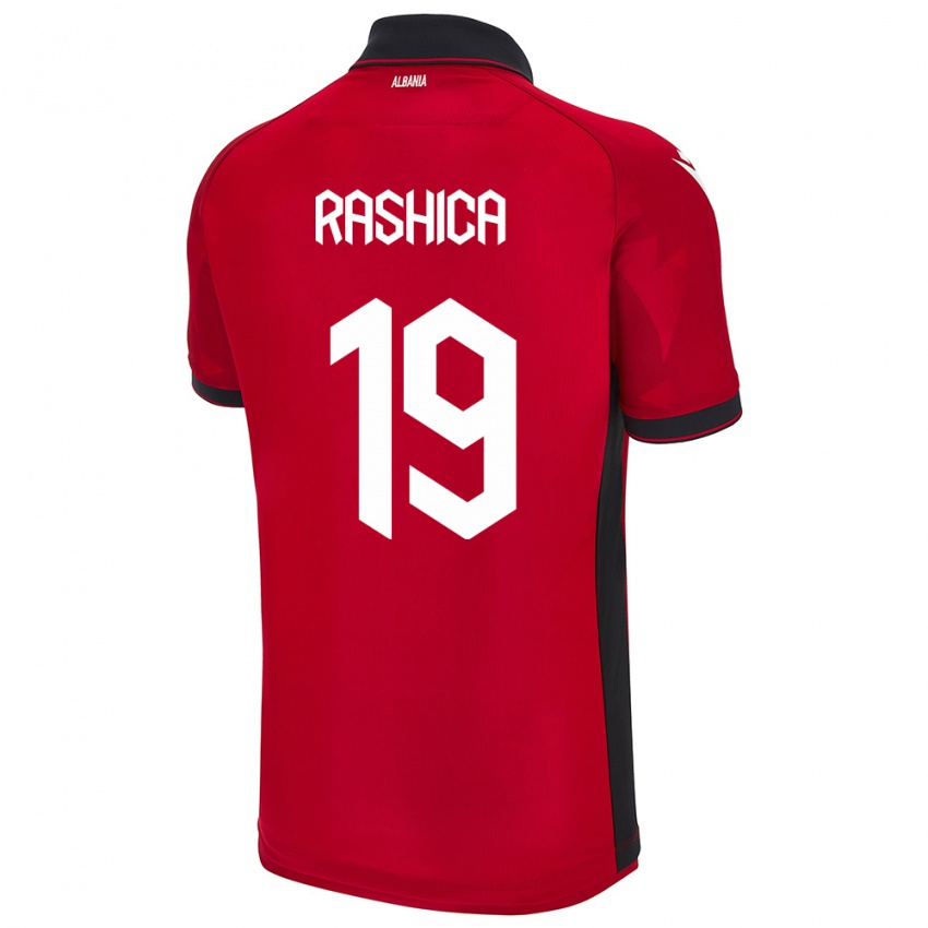 Kinderen Albanië Ermir Rashica #19 Rood Thuisshirt Thuistenue 24-26 T-Shirt