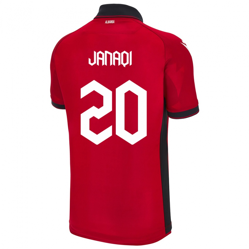 Kinderen Albanië Dejvid Janaqi #20 Rood Thuisshirt Thuistenue 24-26 T-Shirt