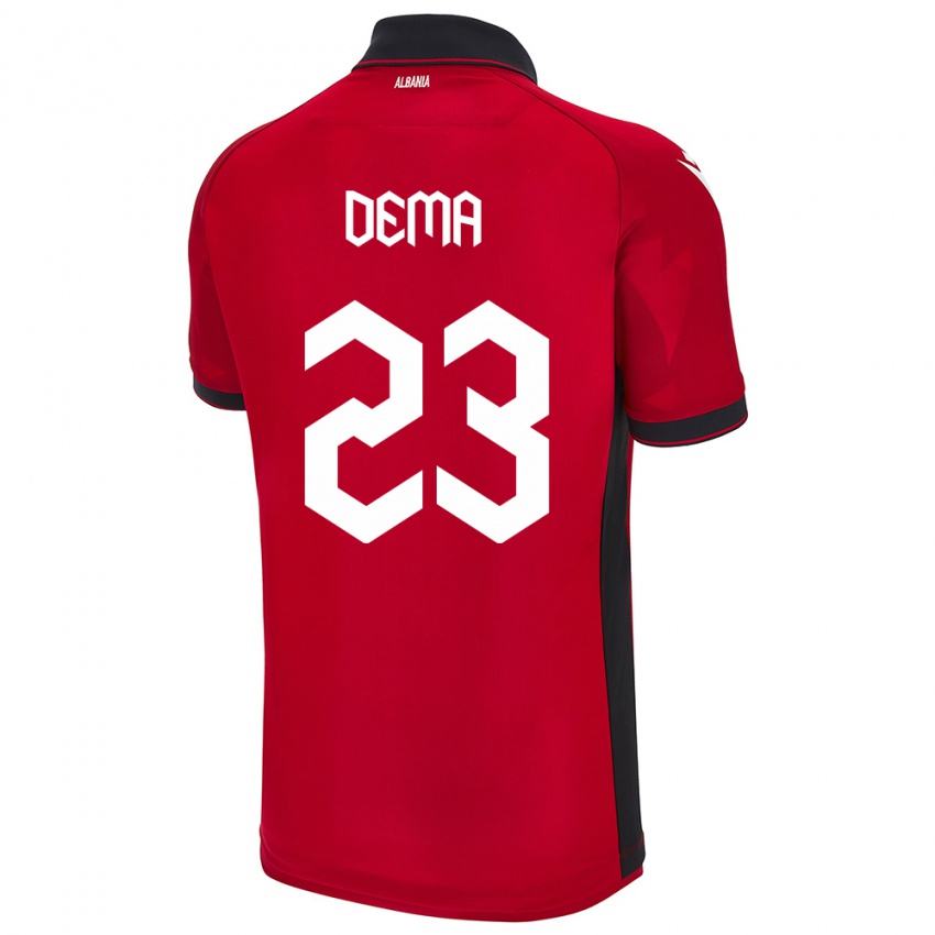 Kinderen Albanië Endri Dema #23 Rood Thuisshirt Thuistenue 24-26 T-Shirt