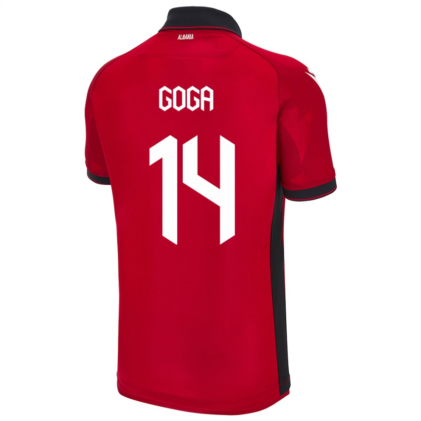 Kinderen Albanië Ergi Goga #14 Rood Thuisshirt Thuistenue 24-26 T-Shirt