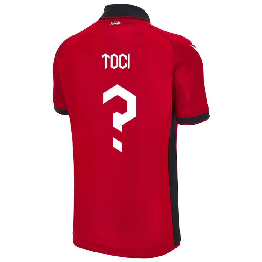 Kinderen Albanië Eljon Toci #0 Rood Thuisshirt Thuistenue 24-26 T-Shirt