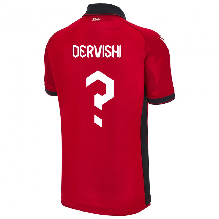 Kinderen Albanië Amarildo Dervishi #0 Rood Thuisshirt Thuistenue 24-26 T-Shirt