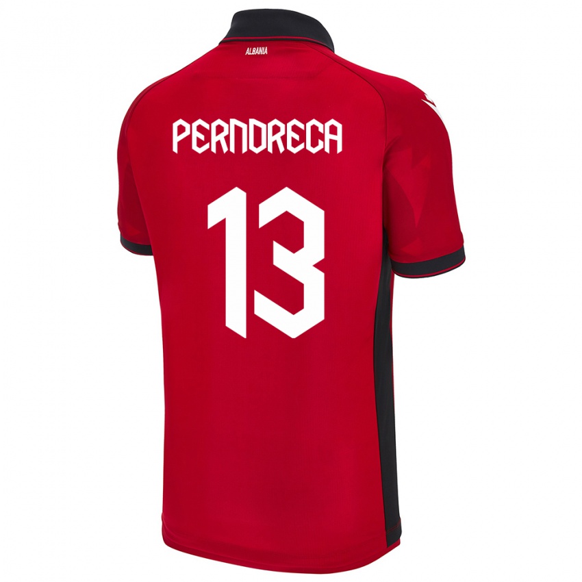 Kinderen Albanië Fabjan Perndreca #13 Rood Thuisshirt Thuistenue 24-26 T-Shirt