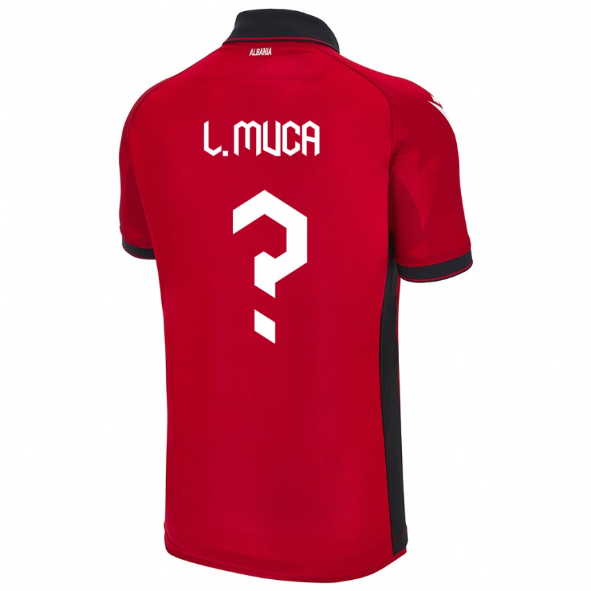 Kinderen Albanië Leonard Muca #0 Rood Thuisshirt Thuistenue 24-26 T-Shirt