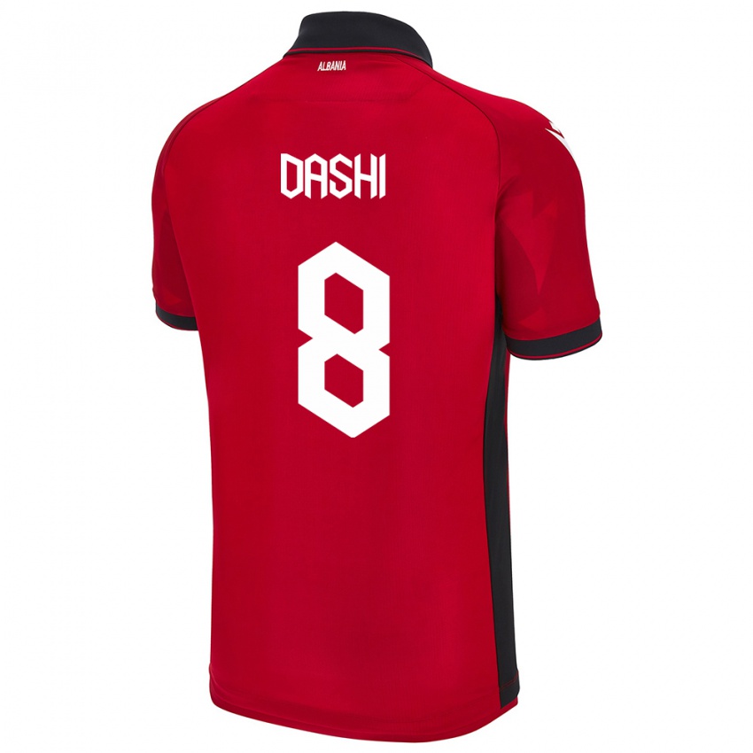 Kinderen Albanië Matteo Dashi #8 Rood Thuisshirt Thuistenue 24-26 T-Shirt