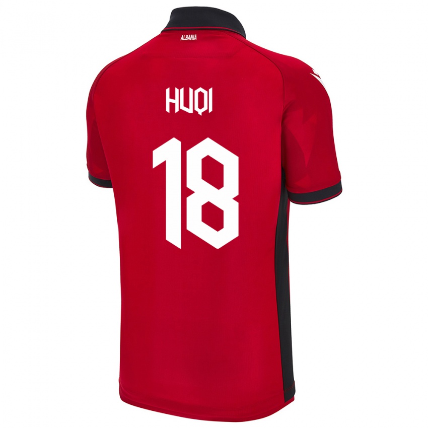 Kinderen Albanië Mattia Huqi #18 Rood Thuisshirt Thuistenue 24-26 T-Shirt