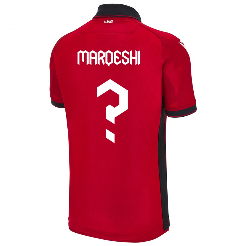 Kinderen Albanië Ernesto Marqeshi #0 Rood Thuisshirt Thuistenue 24-26 T-Shirt