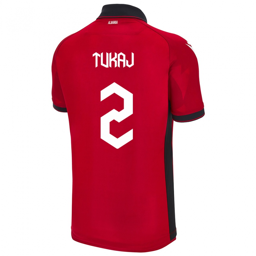 Kinderen Albanië Armera Tukaj #2 Rood Thuisshirt Thuistenue 24-26 T-Shirt