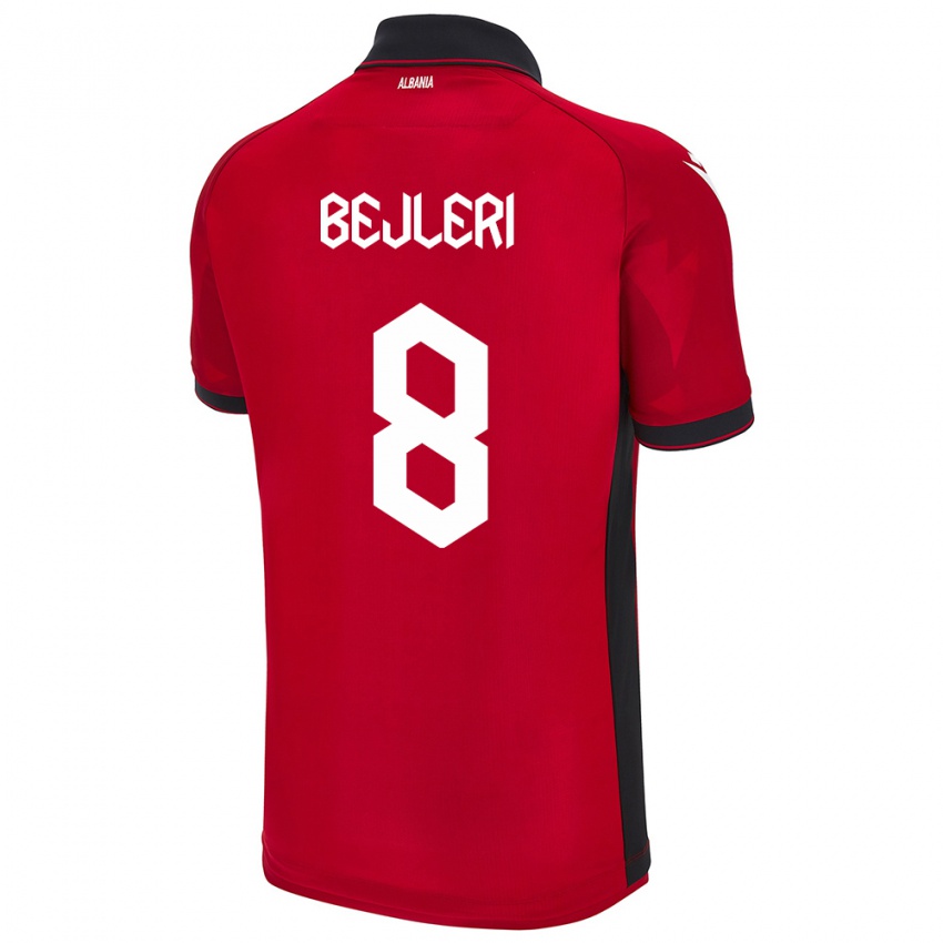 Kinderen Albanië Markela Bejleri #8 Rood Thuisshirt Thuistenue 24-26 T-Shirt