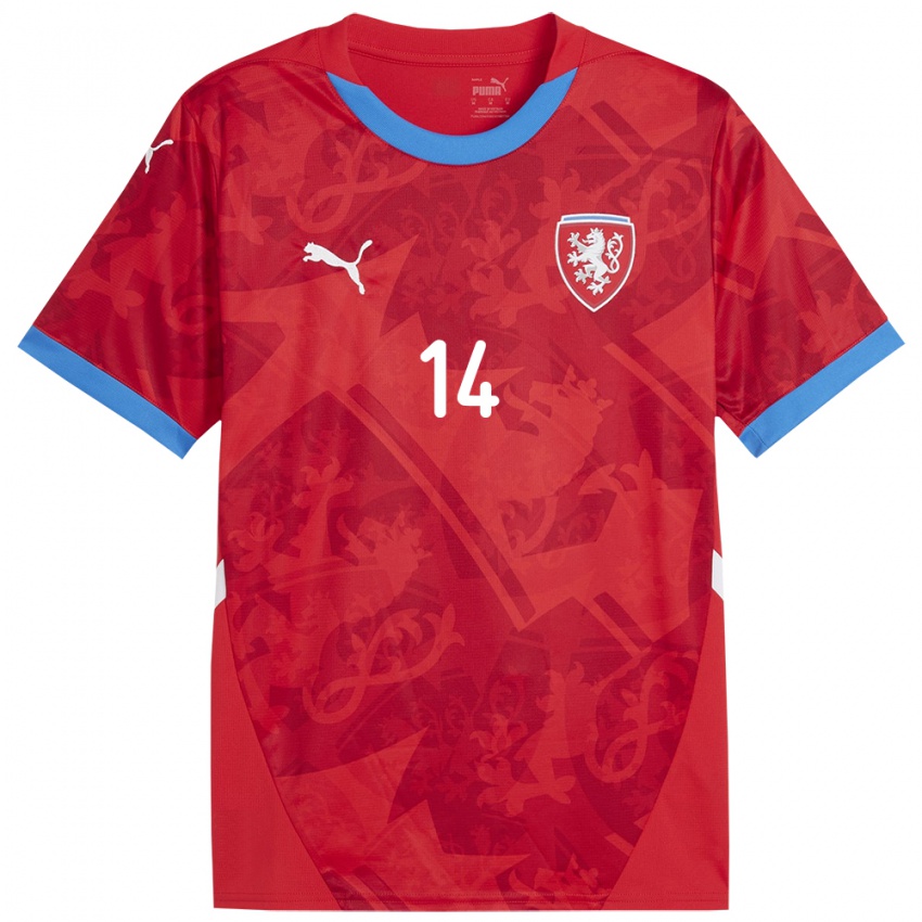 Kinderen Tsjechië Klára Cvrčková #14 Rood Thuisshirt Thuistenue 24-26 T-Shirt