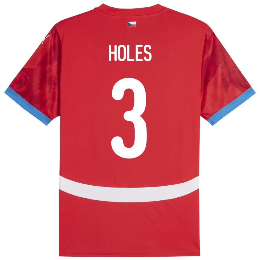 Kinderen Tsjechië Tomas Holes #3 Rood Thuisshirt Thuistenue 24-26 T-Shirt