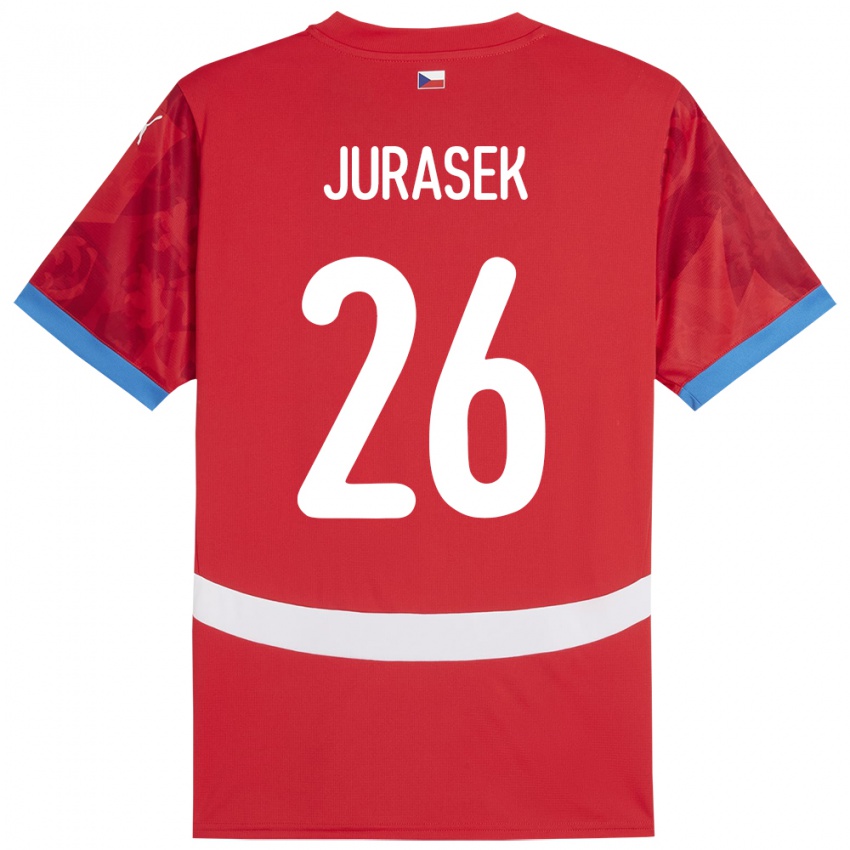 Kinderen Tsjechië Matej Jurasek #26 Rood Thuisshirt Thuistenue 24-26 T-Shirt