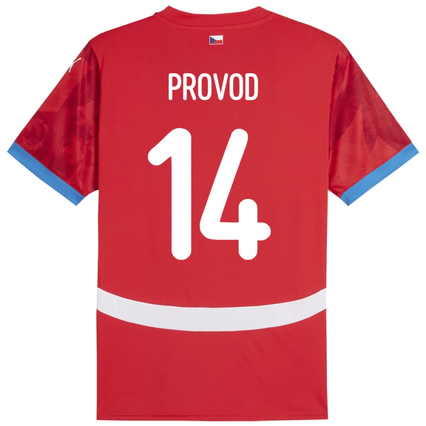 Kinderen Tsjechië Lukas Provod #14 Rood Thuisshirt Thuistenue 24-26 T-Shirt