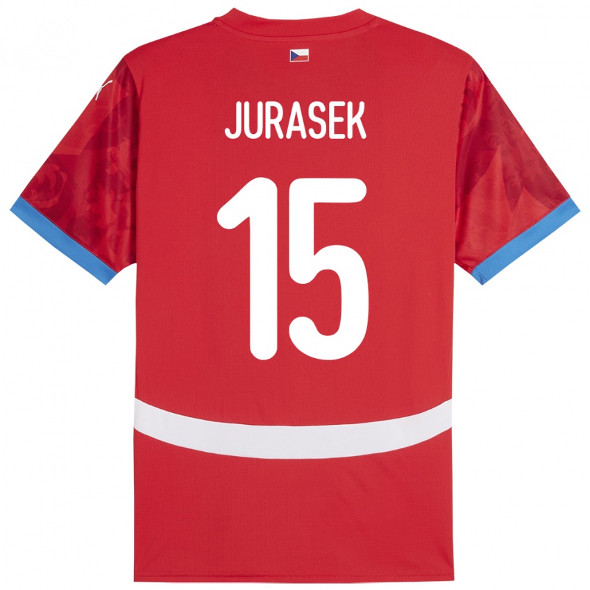 Kinderen Tsjechië David Jurásek #15 Rood Thuisshirt Thuistenue 24-26 T-Shirt