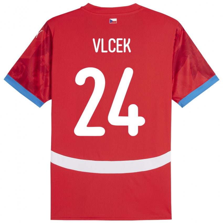 Kinderen Tsjechië Tomas Vlcek #24 Rood Thuisshirt Thuistenue 24-26 T-Shirt