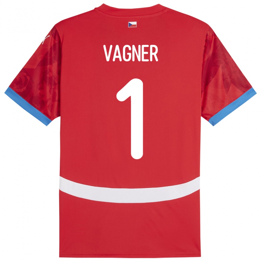 Kinderen Tsjechië Matyas Vagner #1 Rood Thuisshirt Thuistenue 24-26 T-Shirt