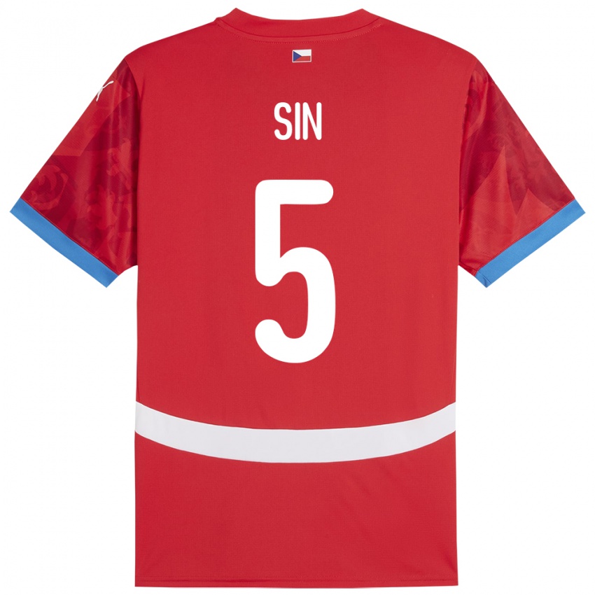 Kinderen Tsjechië Matej Sin #5 Rood Thuisshirt Thuistenue 24-26 T-Shirt