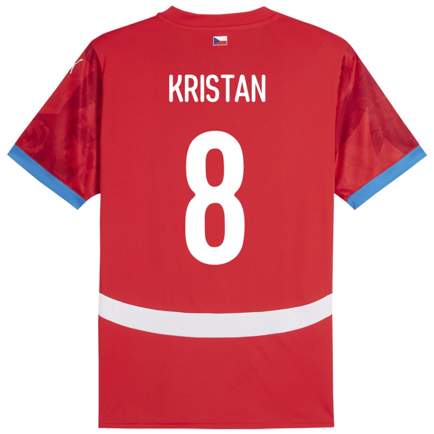 Kinderen Tsjechië Jakub Kristan #8 Rood Thuisshirt Thuistenue 24-26 T-Shirt