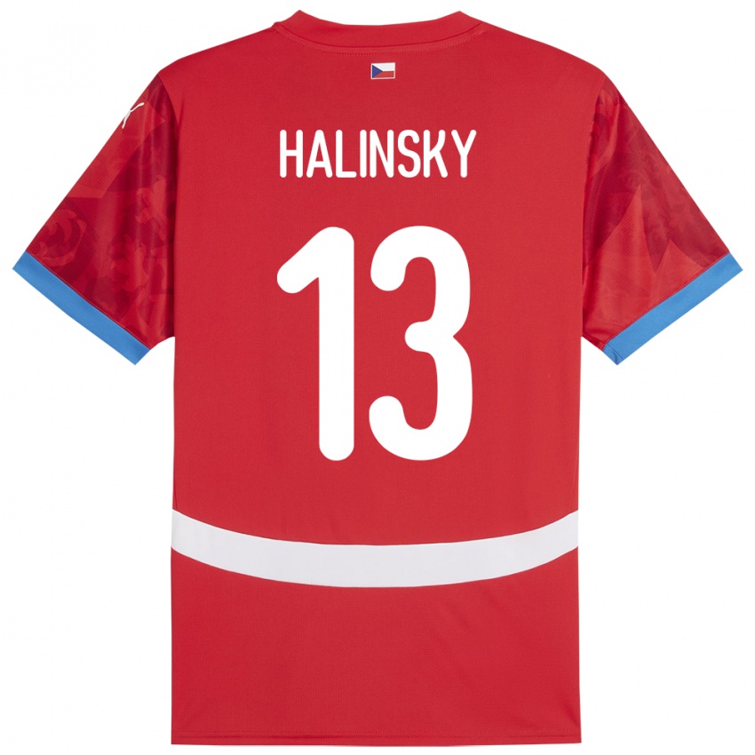 Kinderen Tsjechië Denis Halinsky #13 Rood Thuisshirt Thuistenue 24-26 T-Shirt