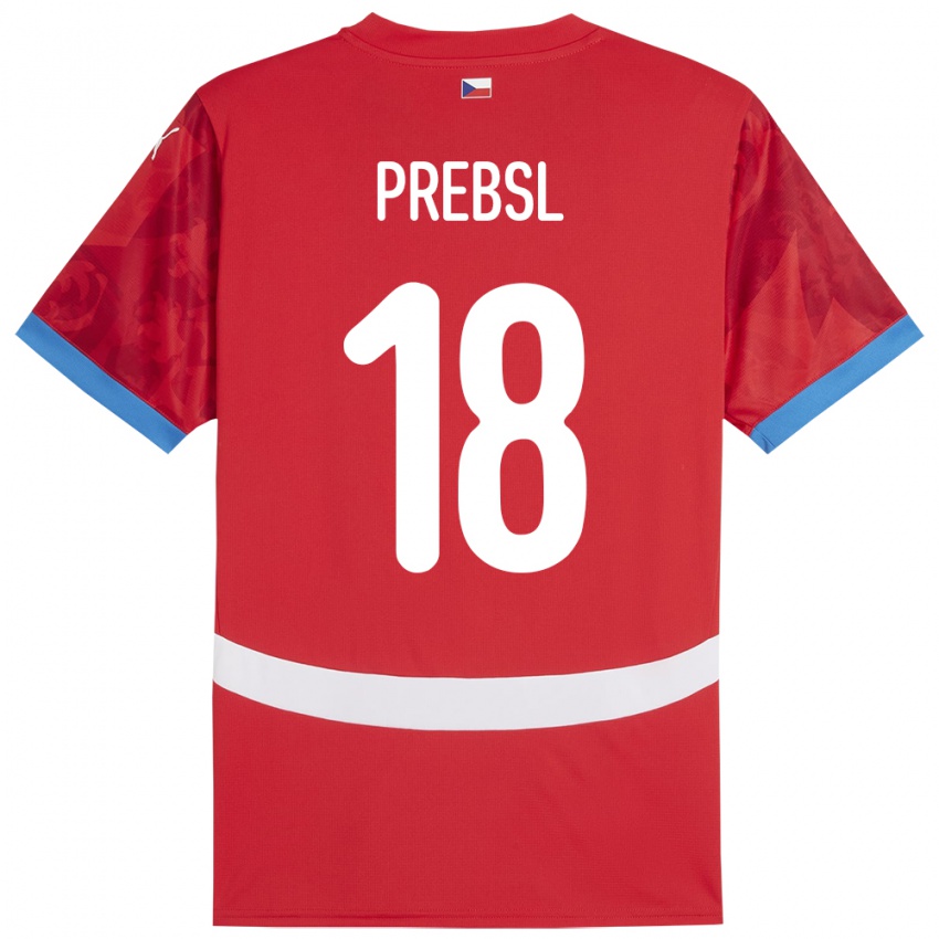 Kinderen Tsjechië Filip Prebsl #18 Rood Thuisshirt Thuistenue 24-26 T-Shirt