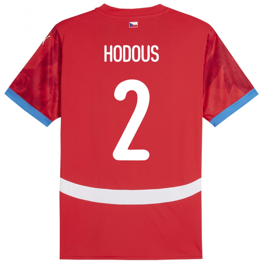 Kinderen Tsjechië Petr Hodous #2 Rood Thuisshirt Thuistenue 24-26 T-Shirt