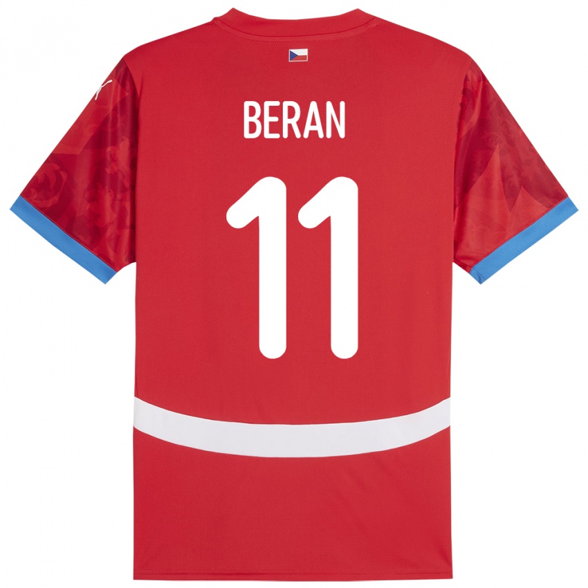 Kinderen Tsjechië Stepan Beran #11 Rood Thuisshirt Thuistenue 24-26 T-Shirt