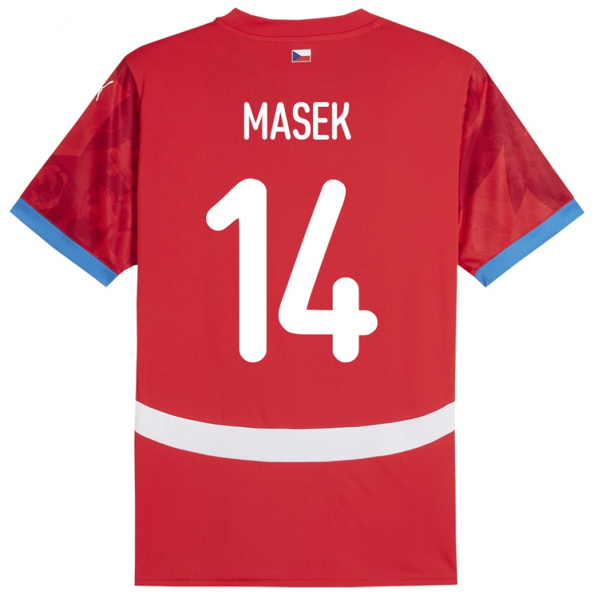 Kinderen Tsjechië Lukas Masek #14 Rood Thuisshirt Thuistenue 24-26 T-Shirt