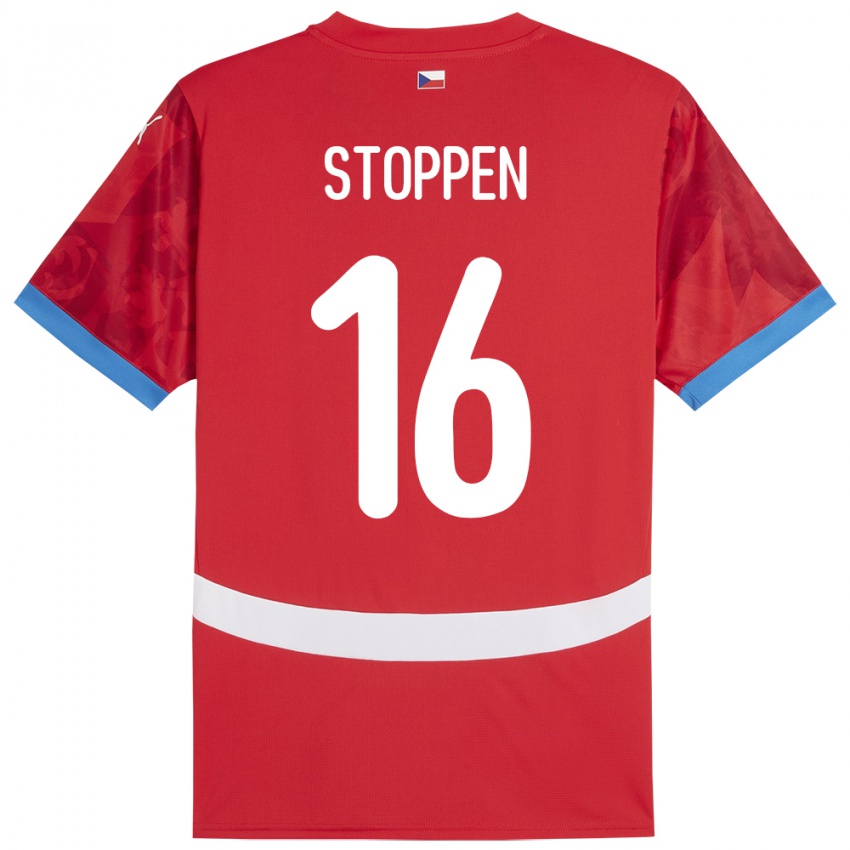 Kinderen Tsjechië Tadeas Stoppen #16 Rood Thuisshirt Thuistenue 24-26 T-Shirt