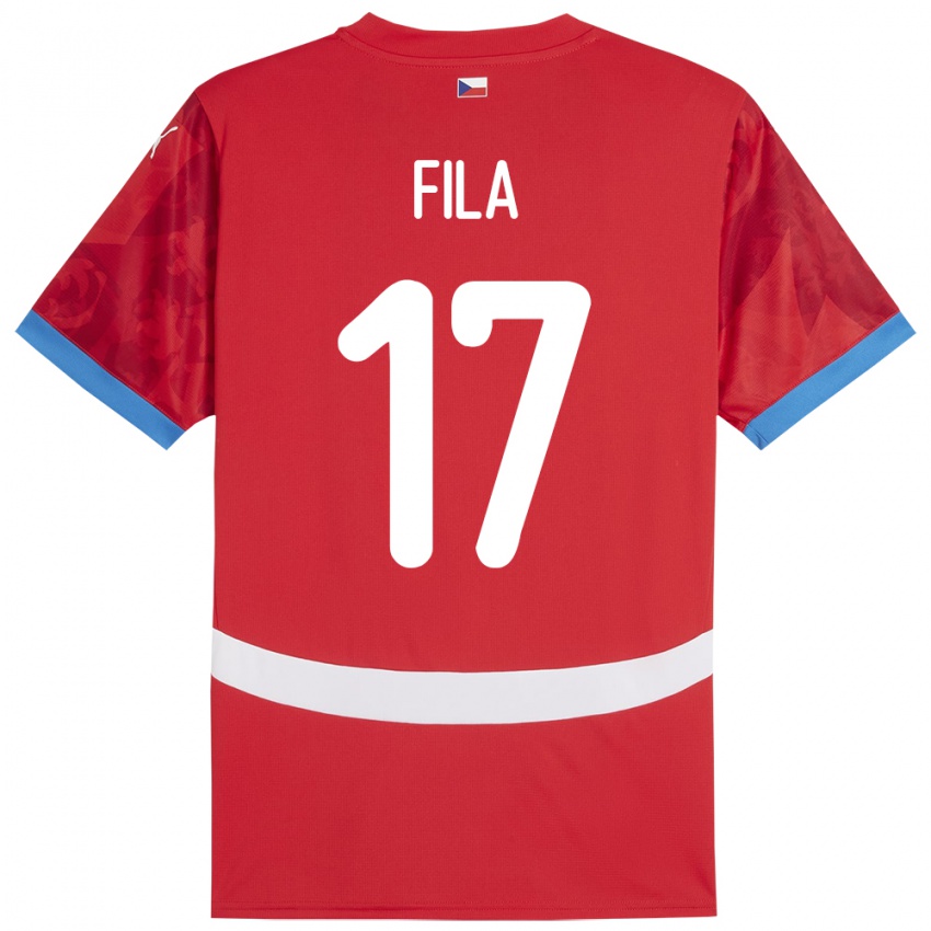 Kinderen Tsjechië Lukas Fila #17 Rood Thuisshirt Thuistenue 24-26 T-Shirt