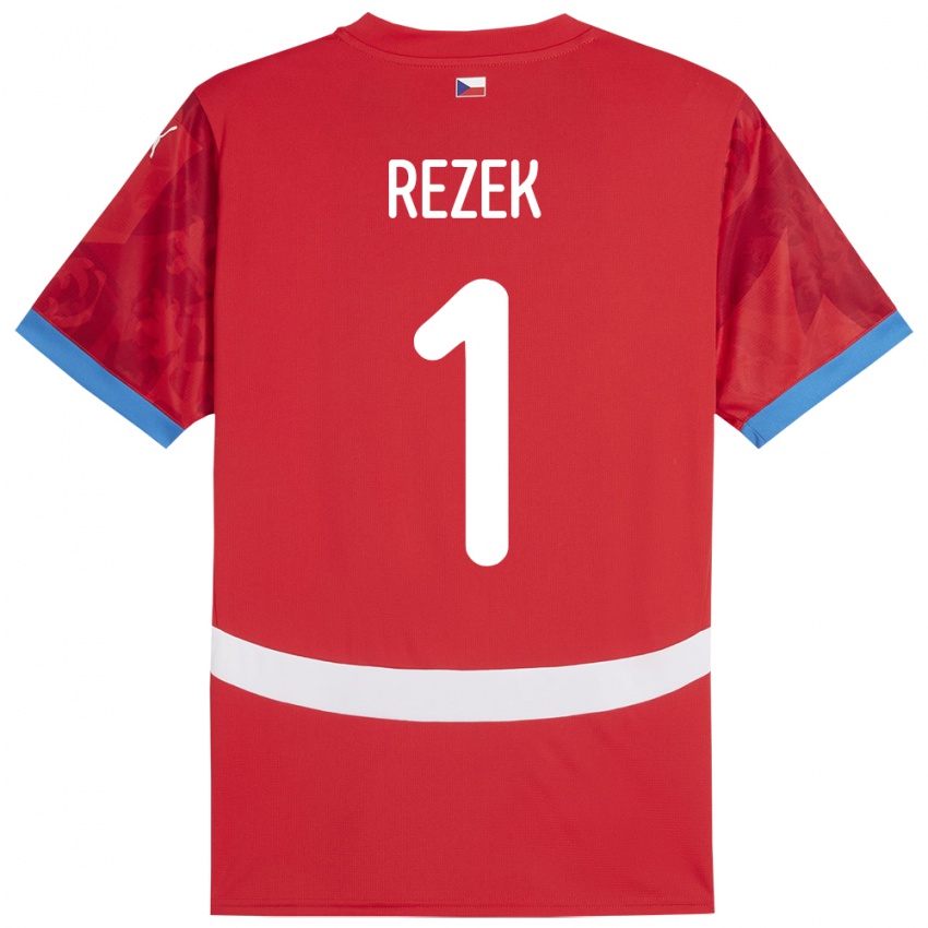 Kinderen Tsjechië Adam Rezek #1 Rood Thuisshirt Thuistenue 24-26 T-Shirt