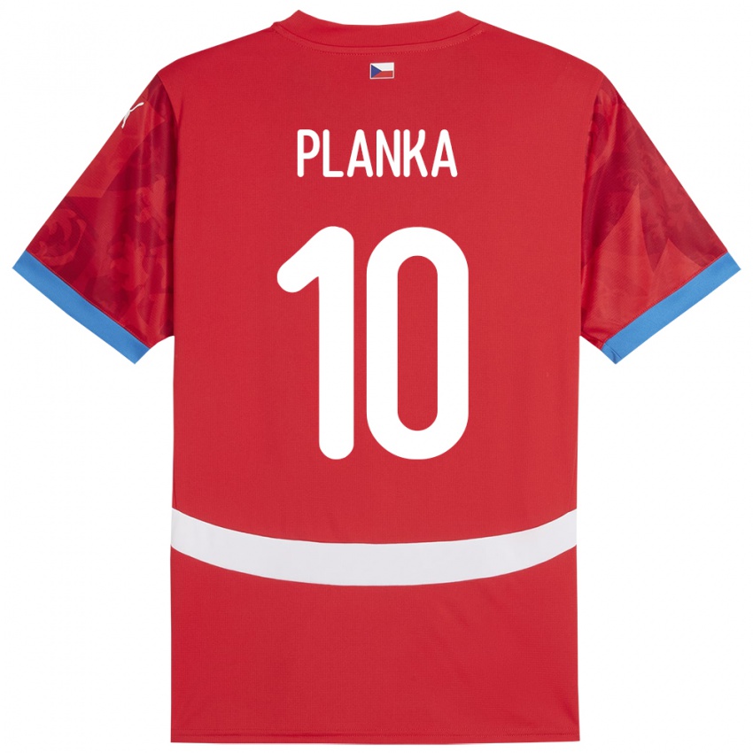 Kinderen Tsjechië David Planka #10 Rood Thuisshirt Thuistenue 24-26 T-Shirt