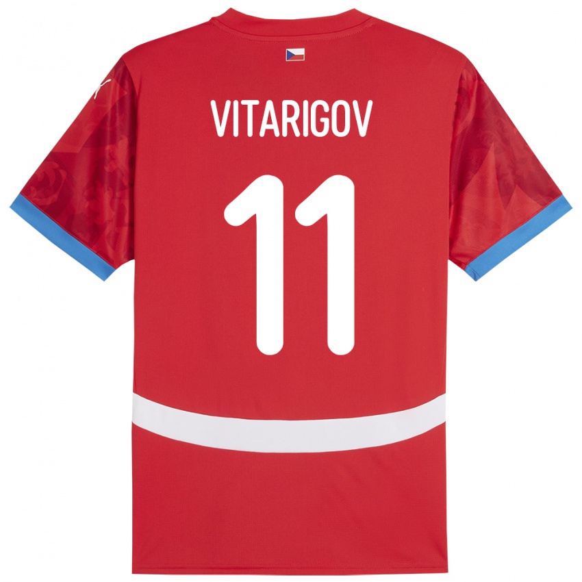 Kinderen Tsjechië Arsen Vitarigov #11 Rood Thuisshirt Thuistenue 24-26 T-Shirt