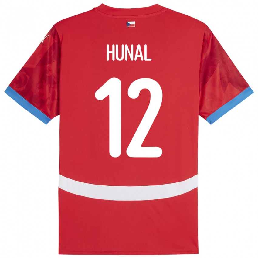 Kinderen Tsjechië Eric Hunal #12 Rood Thuisshirt Thuistenue 24-26 T-Shirt