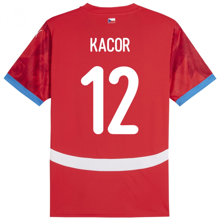 Kinderen Tsjechië Pavel Kacor #12 Rood Thuisshirt Thuistenue 24-26 T-Shirt