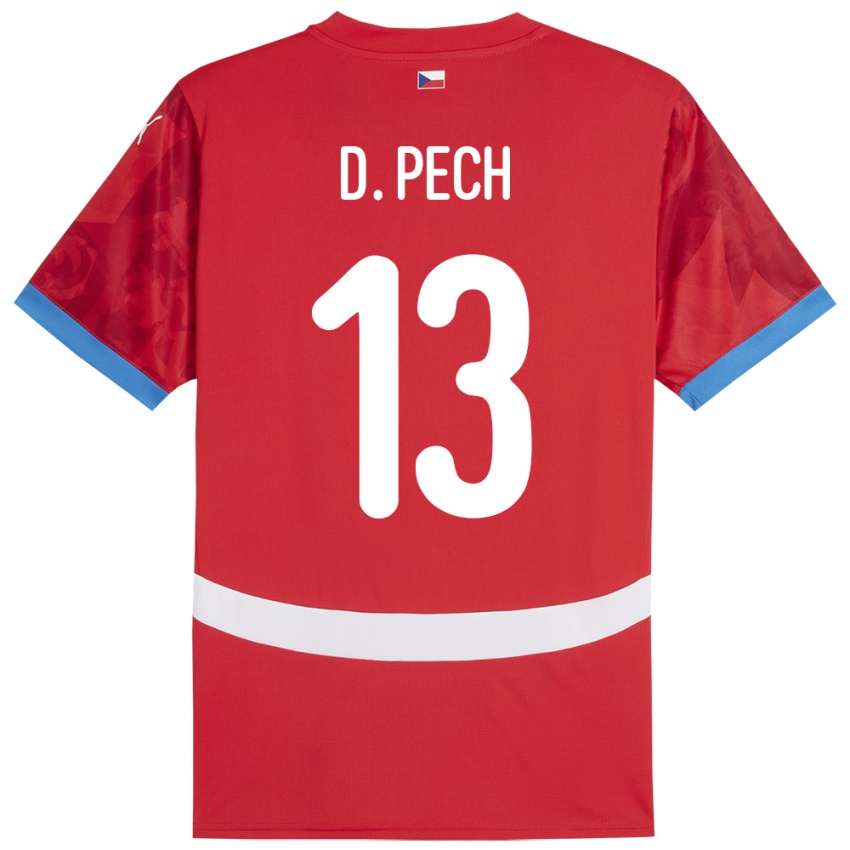 Kinderen Tsjechië Dominik Pech #13 Rood Thuisshirt Thuistenue 24-26 T-Shirt