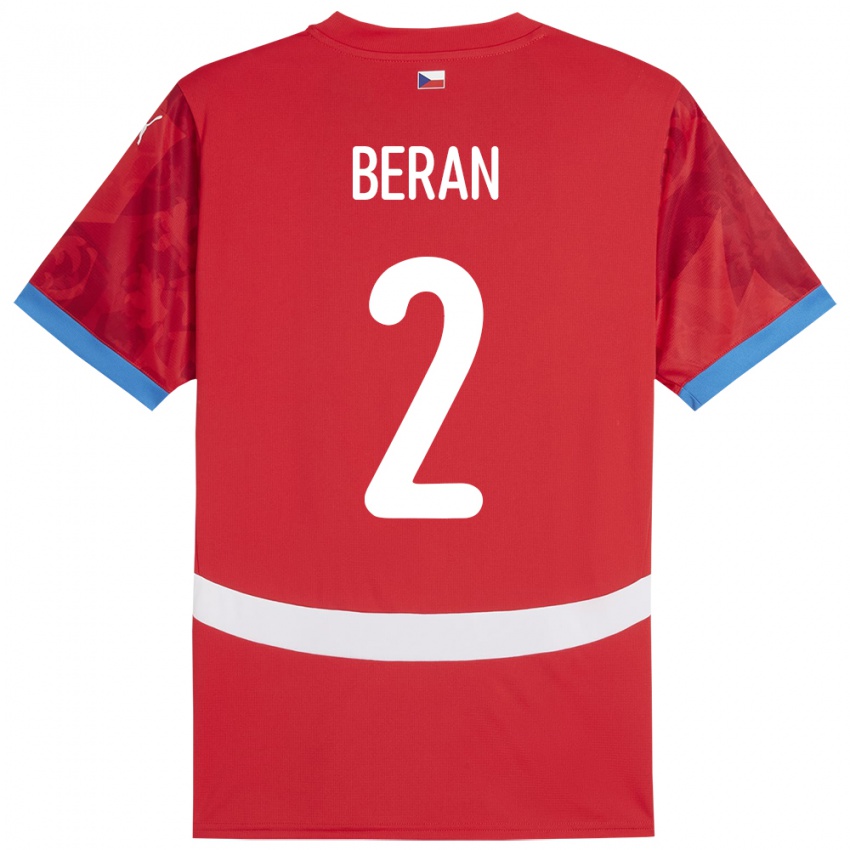 Kinderen Tsjechië Stepan Beran #2 Rood Thuisshirt Thuistenue 24-26 T-Shirt