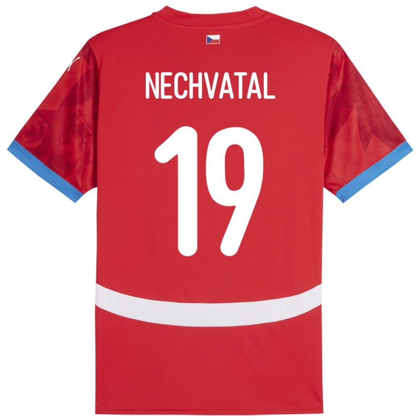 Kinderen Tsjechië Matyas Nechvatal #19 Rood Thuisshirt Thuistenue 24-26 T-Shirt