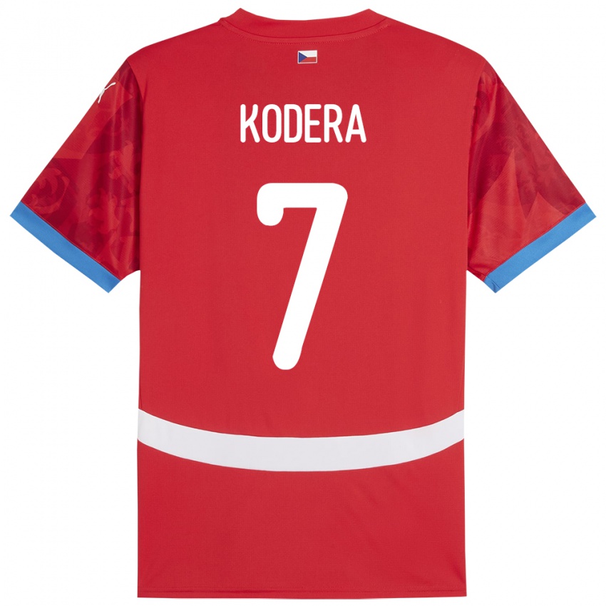 Kinderen Tsjechië Matyas Kodera #7 Rood Thuisshirt Thuistenue 24-26 T-Shirt