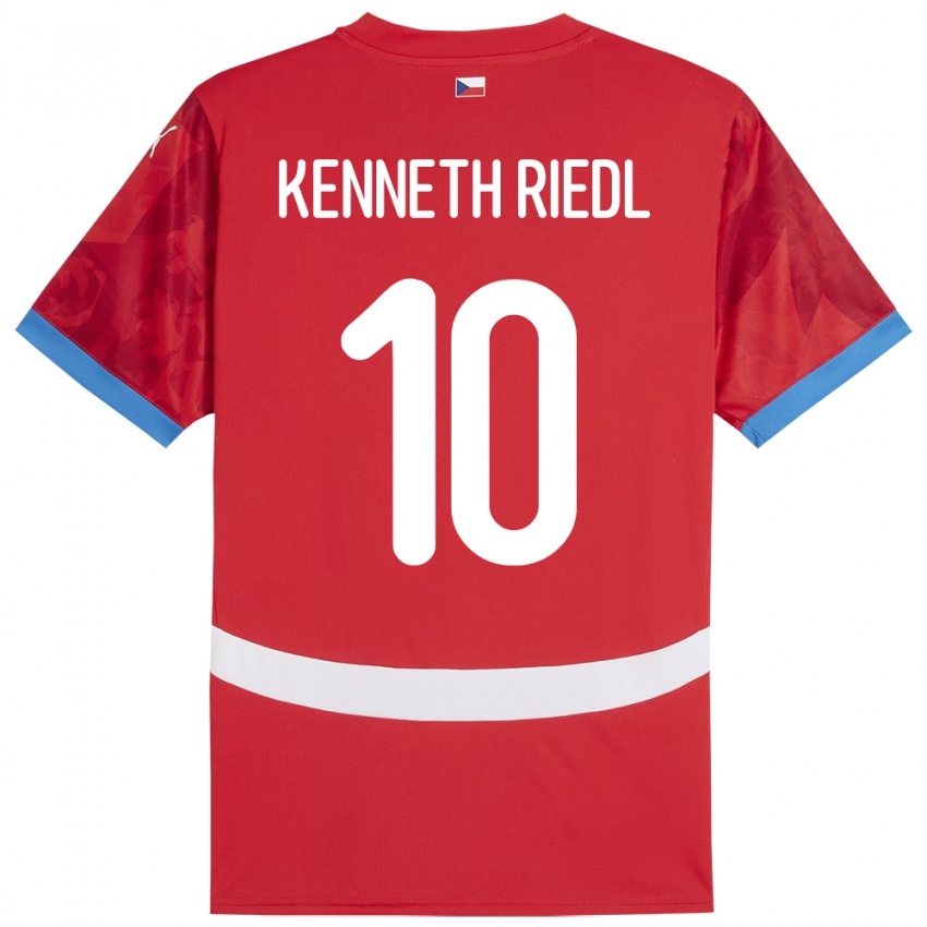 Kinderen Tsjechië Victor Kenneth Riedl #10 Rood Thuisshirt Thuistenue 24-26 T-Shirt