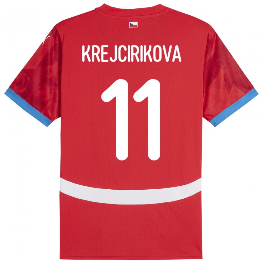 Kinderen Tsjechië Tereza Krejčiříková #11 Rood Thuisshirt Thuistenue 24-26 T-Shirt