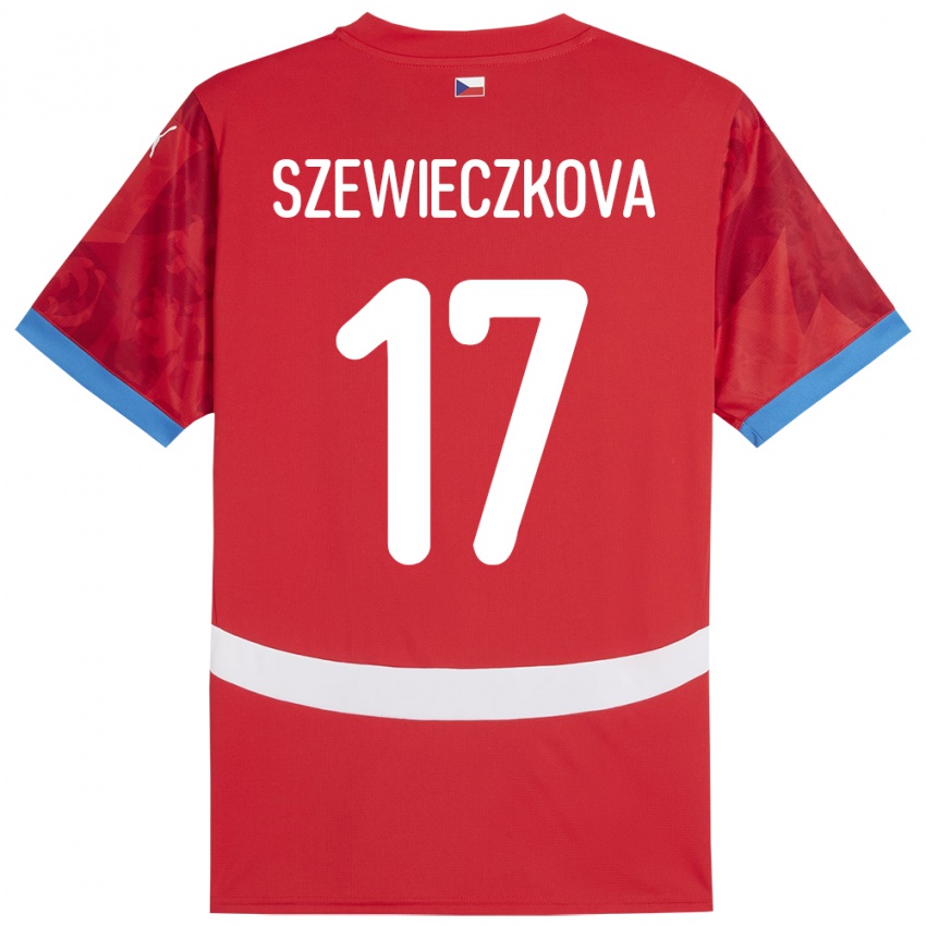 Kinderen Tsjechië Tereza Szewieczková #17 Rood Thuisshirt Thuistenue 24-26 T-Shirt