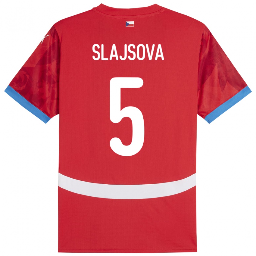 Kinderen Tsjechië Gabriela Šlajsová #5 Rood Thuisshirt Thuistenue 24-26 T-Shirt