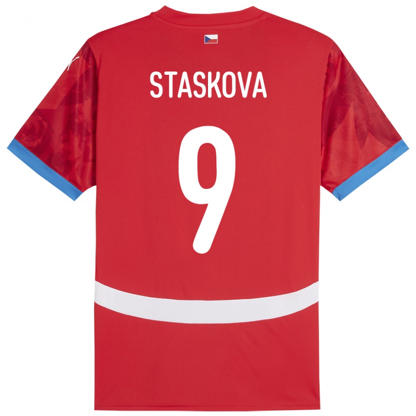 Kinderen Tsjechië Andrea Stašková #9 Rood Thuisshirt Thuistenue 24-26 T-Shirt