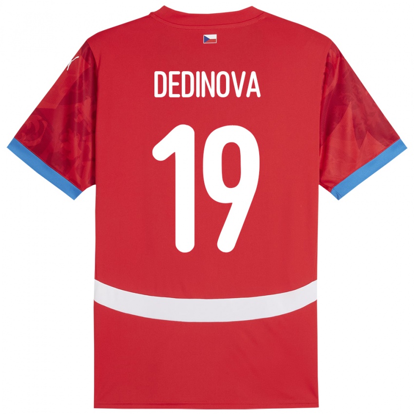 Kinderen Tsjechië Aneta Dědinová #19 Rood Thuisshirt Thuistenue 24-26 T-Shirt