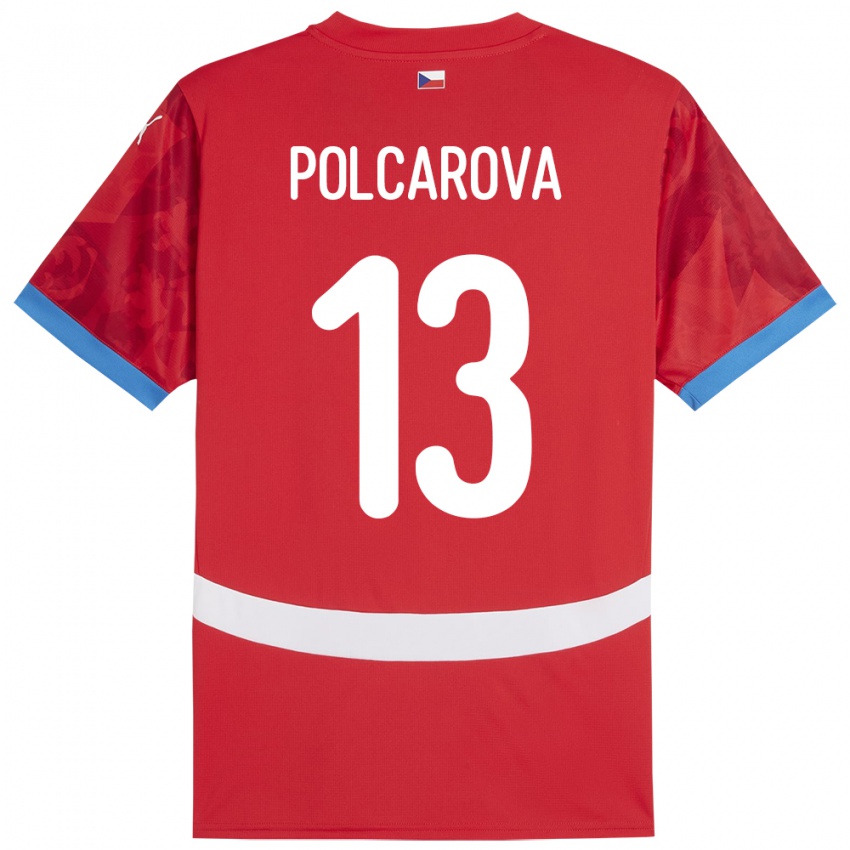 Kinderen Tsjechië Barbora Polcarová #13 Rood Thuisshirt Thuistenue 24-26 T-Shirt