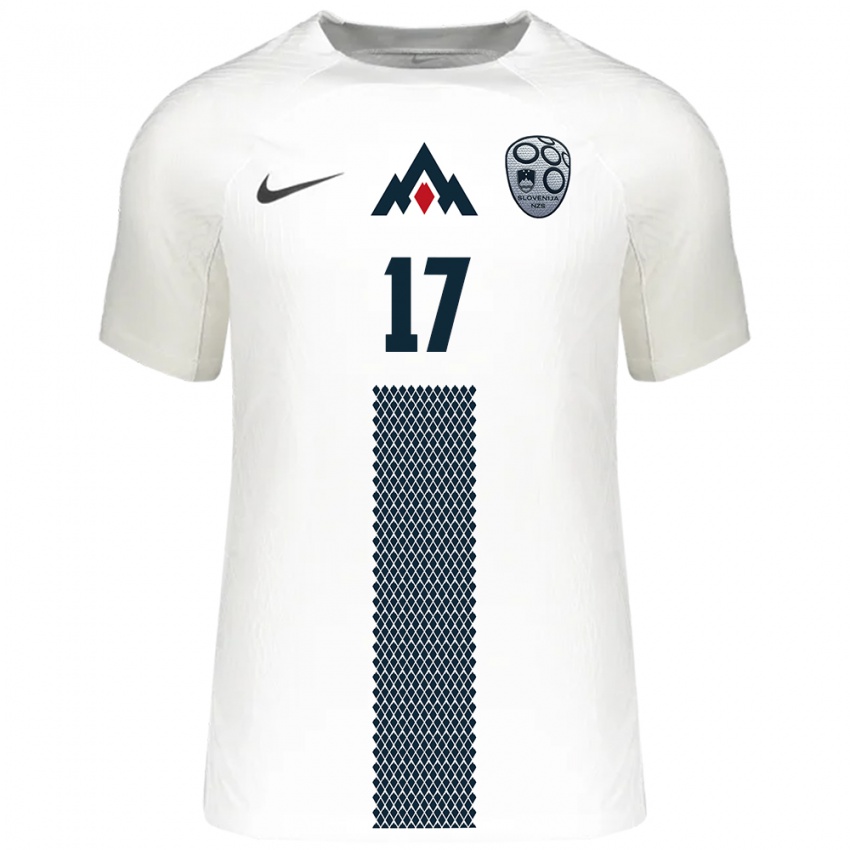 Kinderen Slovenië Izabela Križaj #17 Wit Thuisshirt Thuistenue 24-26 T-Shirt