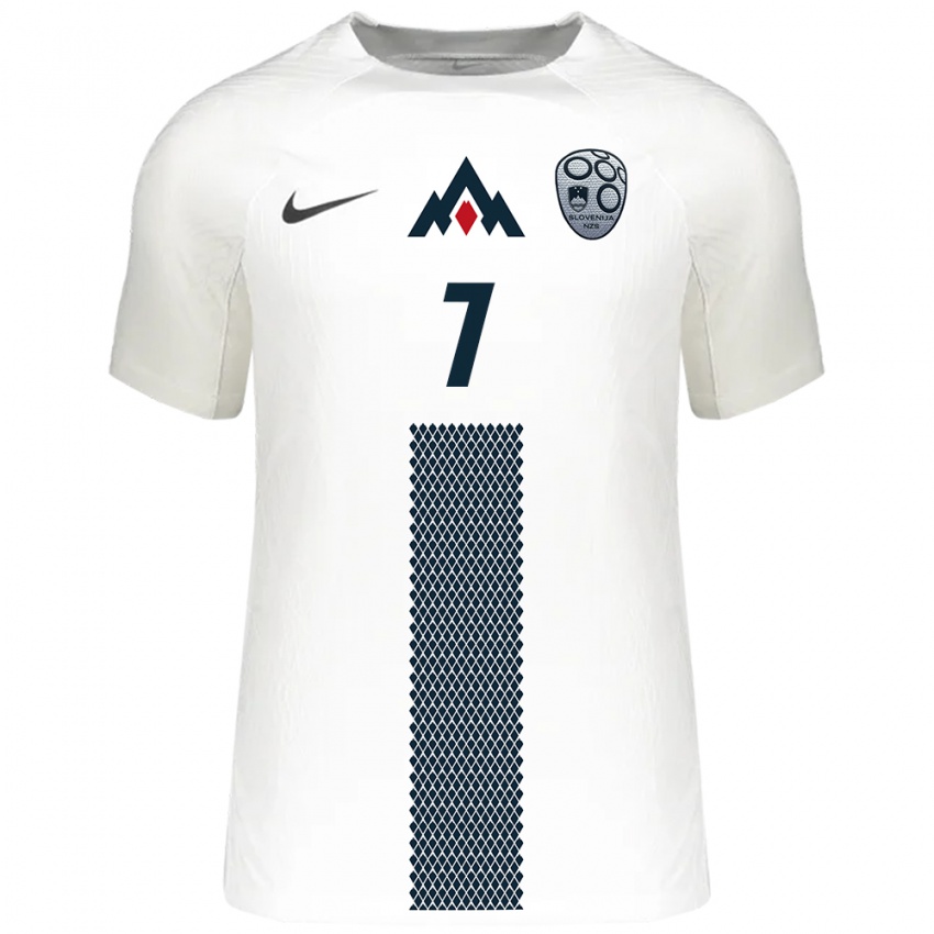 Kinderen Slovenië Jaka Premrl #7 Wit Thuisshirt Thuistenue 24-26 T-Shirt