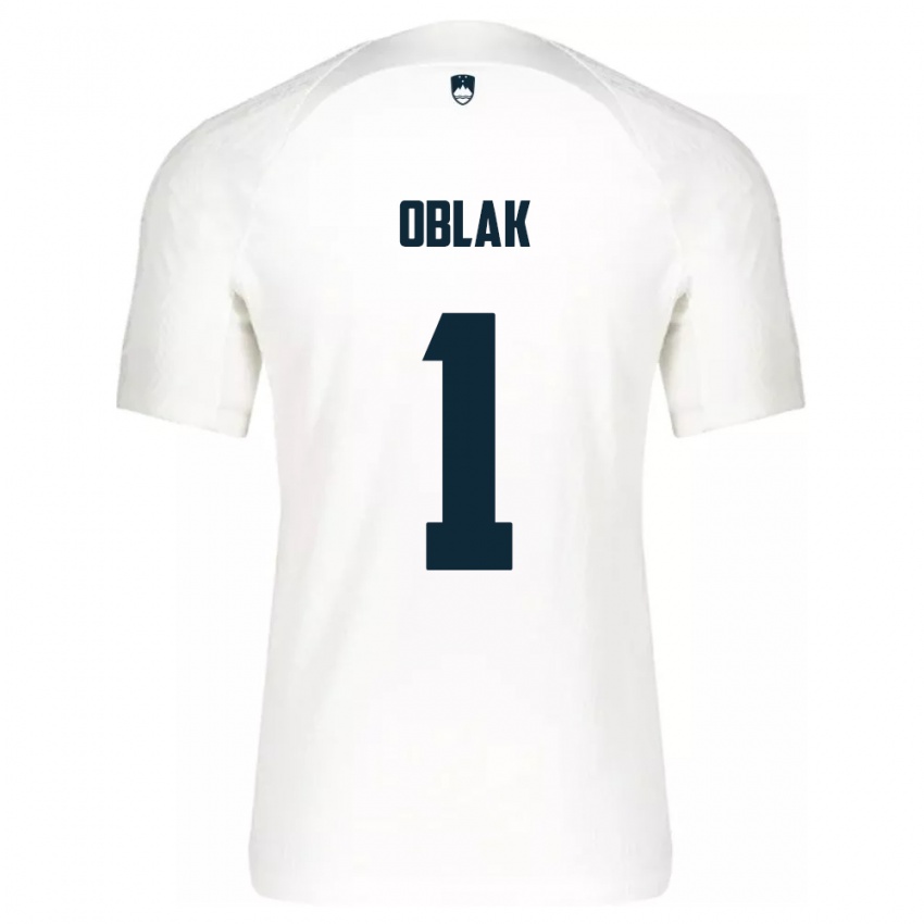 Kinderen Slovenië Jan Oblak #1 Wit Thuisshirt Thuistenue 24-26 T-Shirt