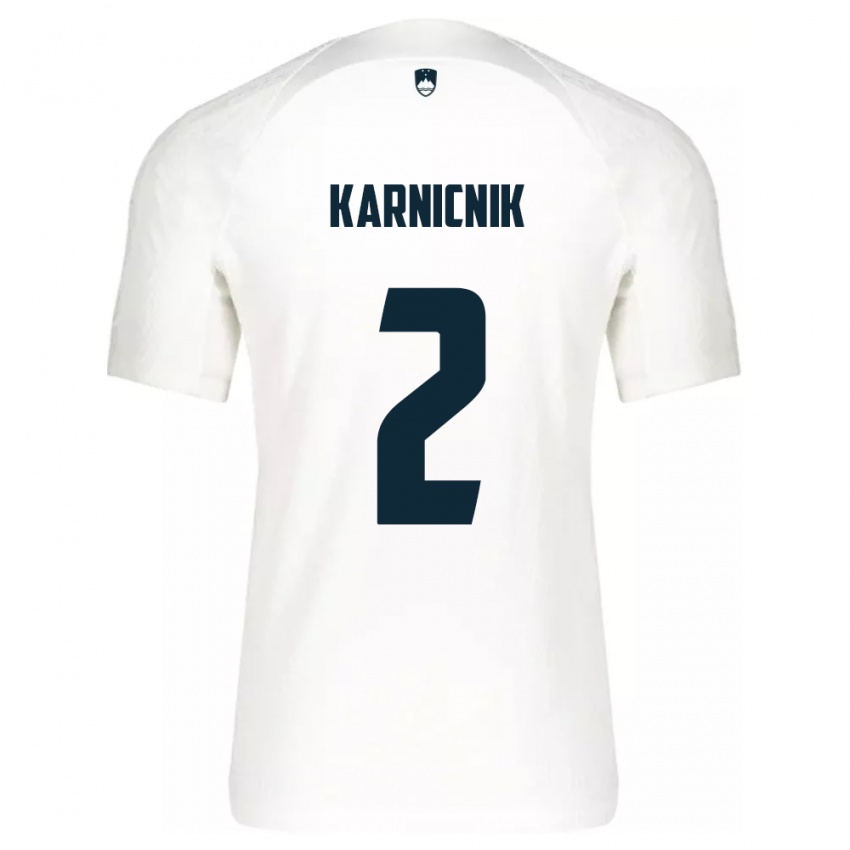 Kinderen Slovenië Zan Karnicnik #2 Wit Thuisshirt Thuistenue 24-26 T-Shirt